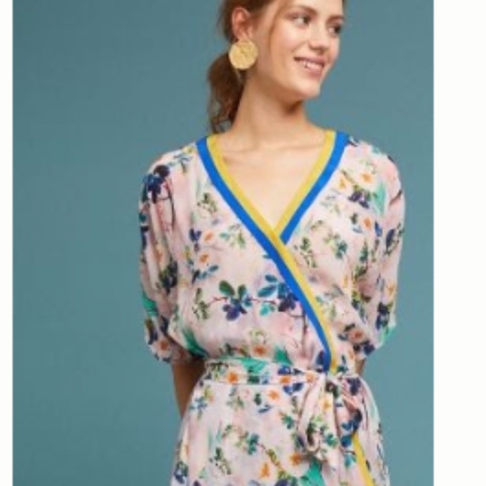 NWOT Anthropologie floral wrap top